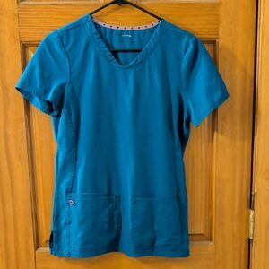 HeartSoul Blue Short Sleeve Top with Pockets